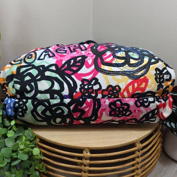 Coach Poppy Graphic Blossom Graffiti Glam Tote - Picture 10 of 14